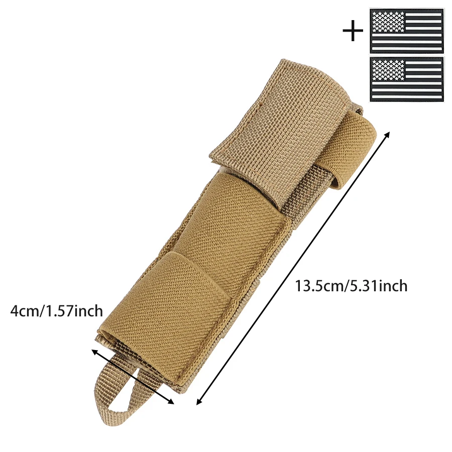 Bolsa táctica MOLLE para antena, funda cilíndrica de nailon con cierre - imagen 5