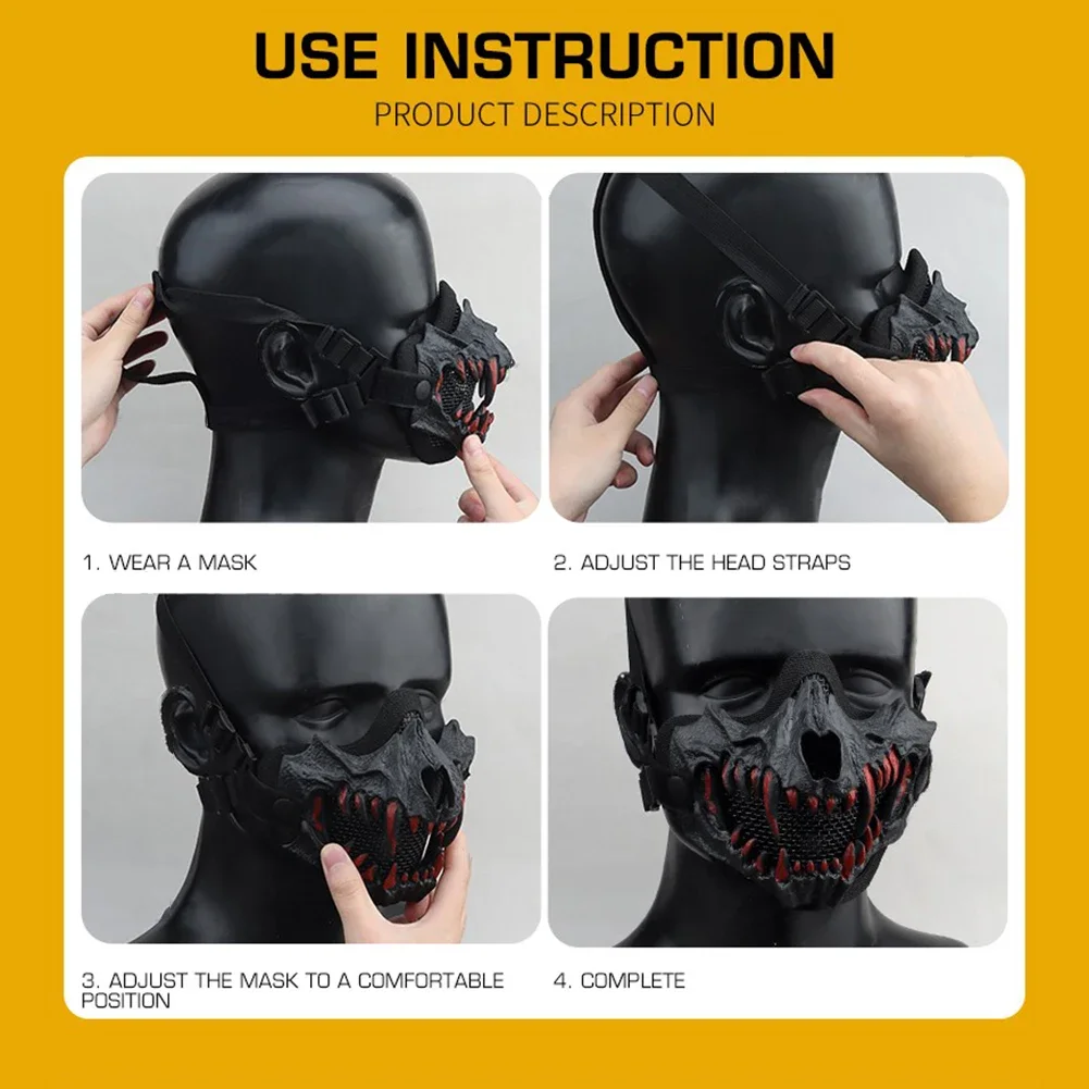Máscara táctica calavera media cara para Airsoft y Paintball - imagen 2