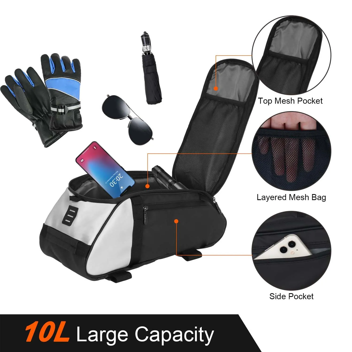 Bolsa impermeable para bicicleta trasera con correa hombro - imagen 4