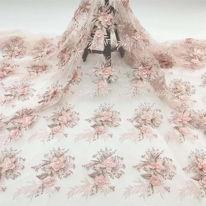 Parche bordado floral 3D – Aplique encaje textil - imagen 4