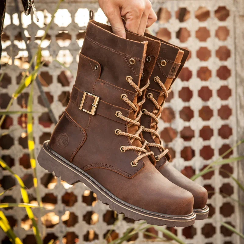 KOWM Botas tácticas impermeables en piel de vaca para trekking - imagen 3