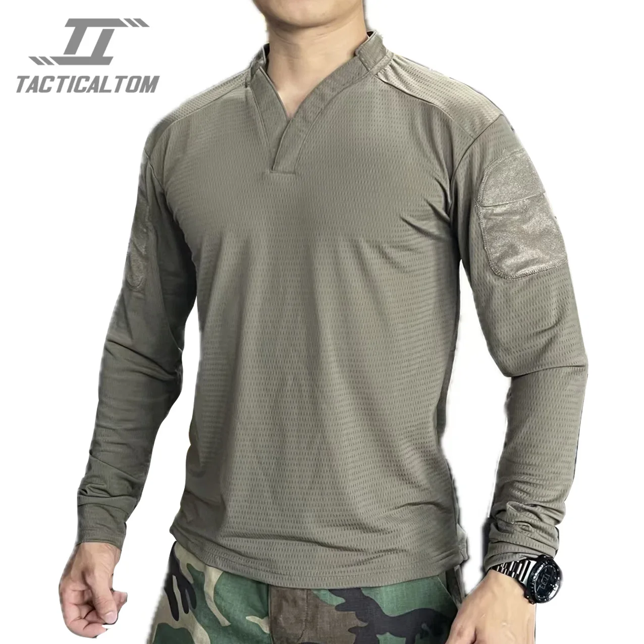 Tom Rangers camiseta táctica rugby verde RG manga larga secado rápido - imagen 3