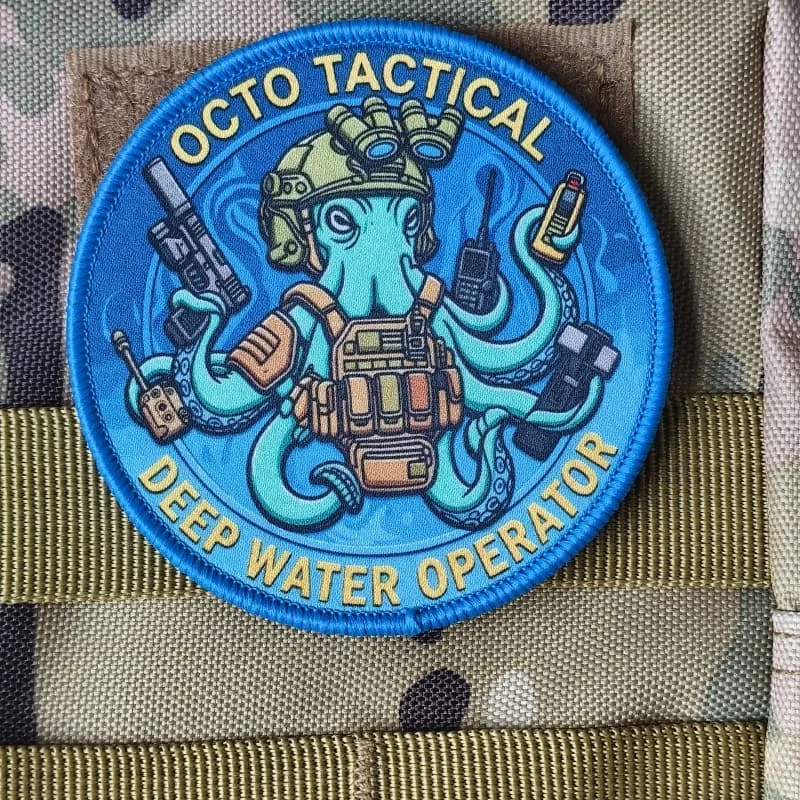 Parche táctico operador aguas profundas pulpo con velcro para ropa - imagen 5