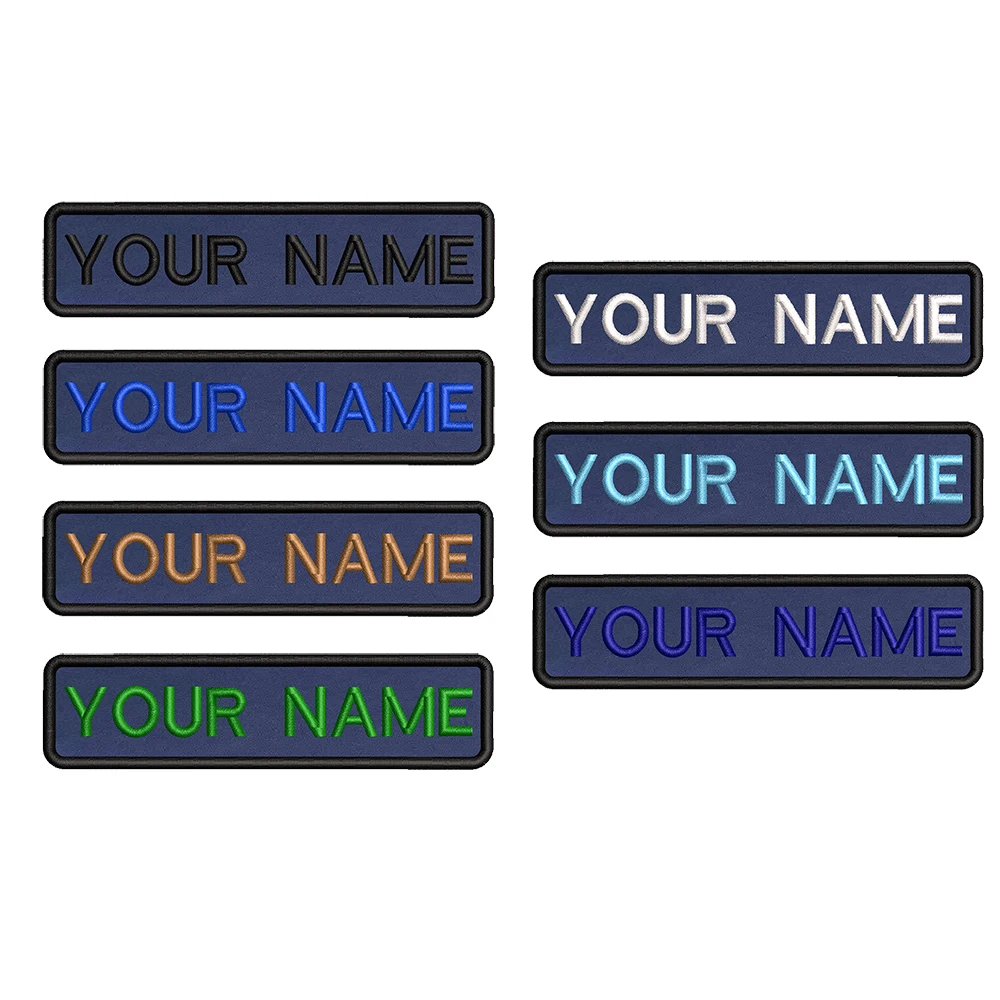 Parche bordado personalizado con nombre - insignia rayas azul marino - imagen 2