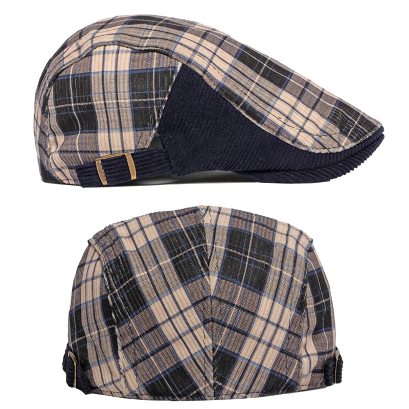 Gorra plana Gatsby de cuadros con visera ajustable - imagen 5