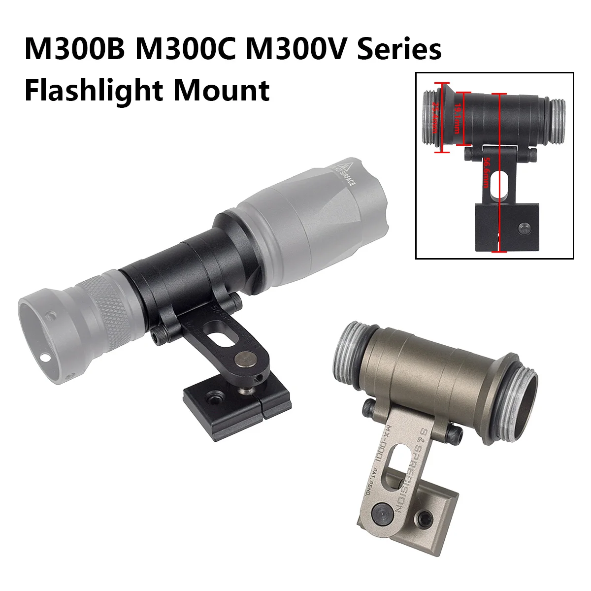Surefire M300 soporte linterna casco táctico FAST MICH riel de arco - imagen 2
