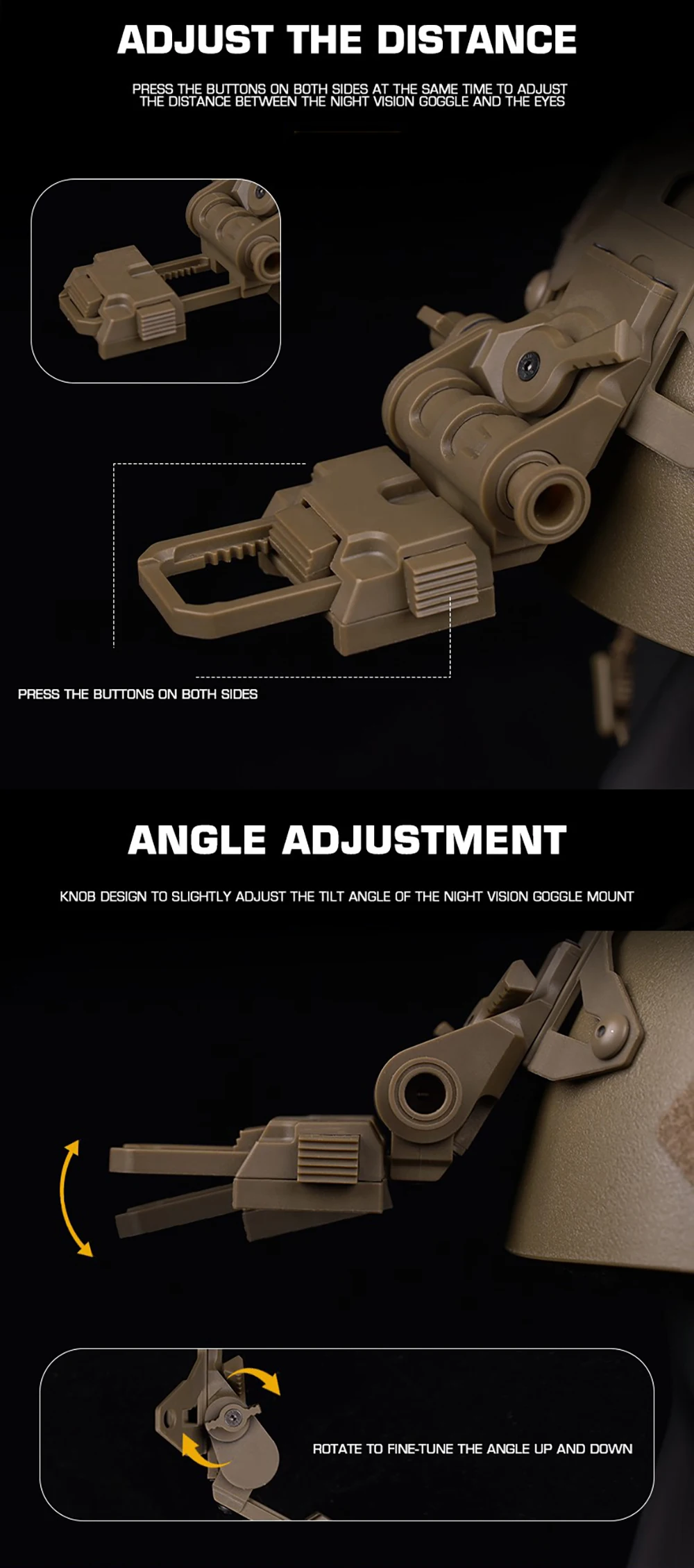 Aspecto BK/TAN del accesorio para NVG