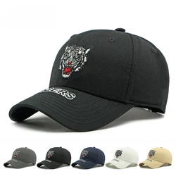 Gorra de béisbol camionero unisex bordado cabeza de tigre
