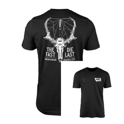 SPEEDGOAT SKULL Camiseta táctica unisex negra premium alta gama