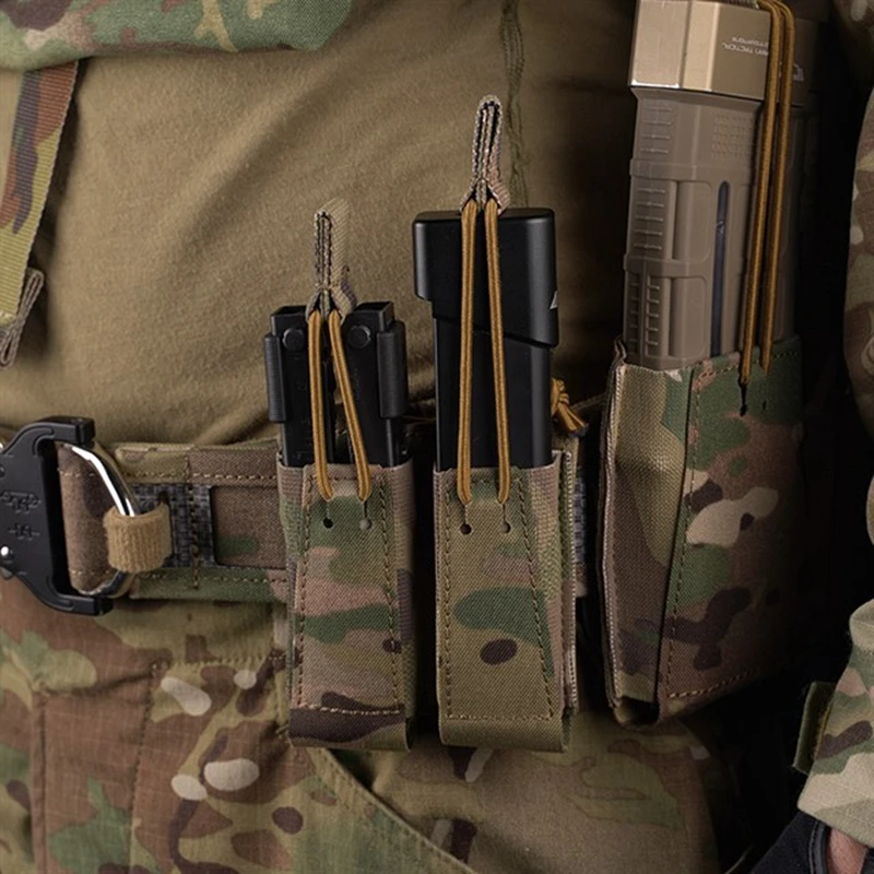 Porta Cargadores MOLLE táctica para pistola 9mm, doble o individual