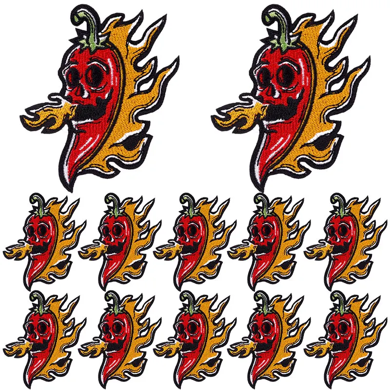 Parche táctico bordado calavera termoadhesivo para uniforme