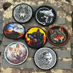 Parche táctico chevron Wolf gancho y bucle para ropa militar
