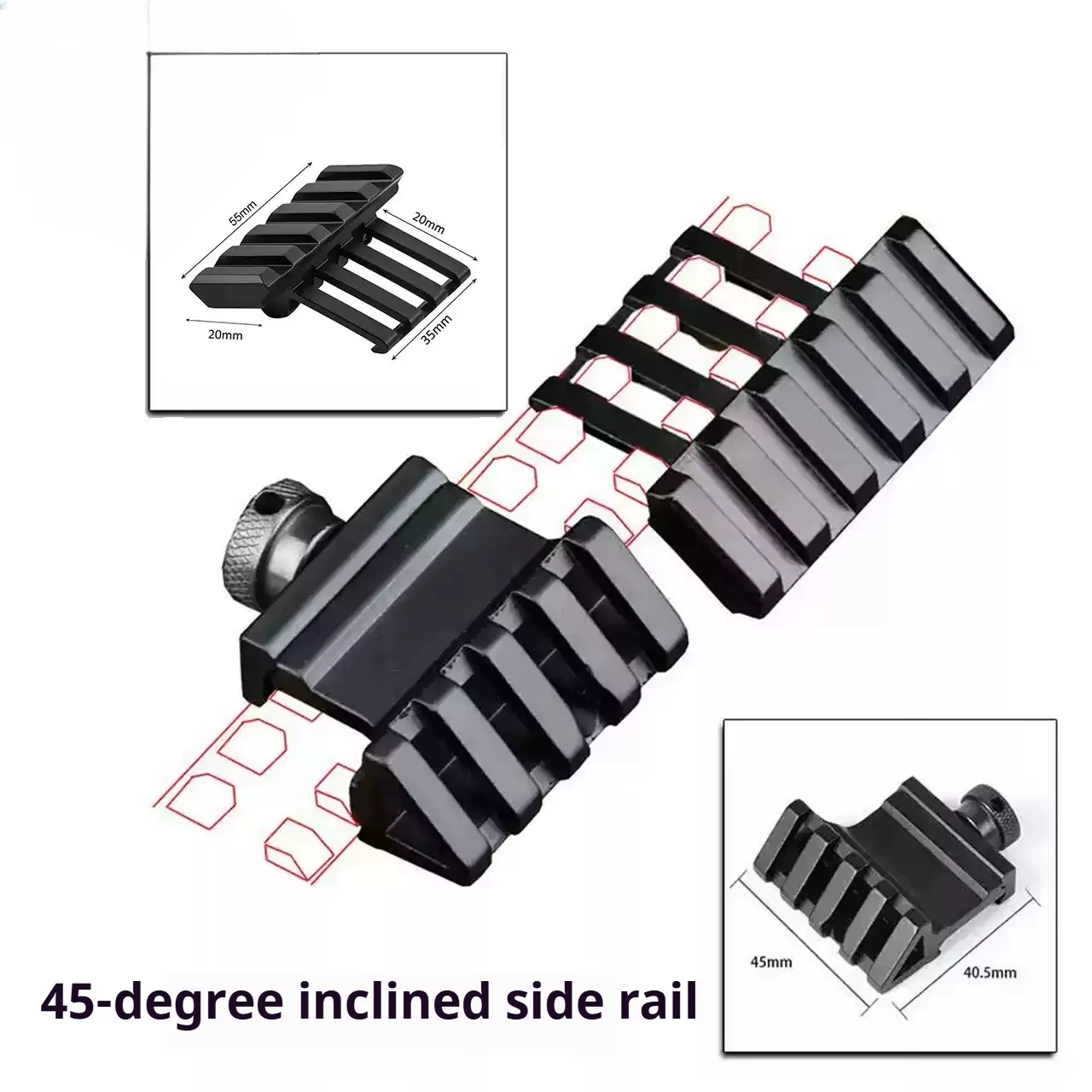 Base montaje Picatinny Weaver metálica táctica para mira y linterna - imagen 5