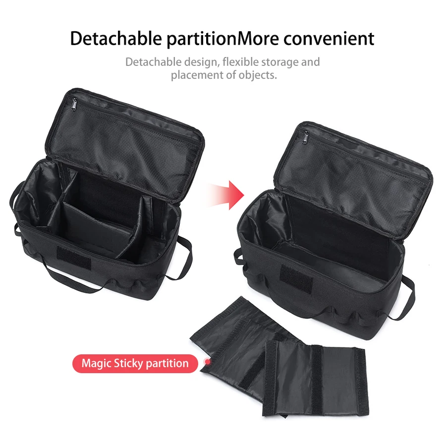 Bolsa de cocina para camping abierta mostrando capacidad