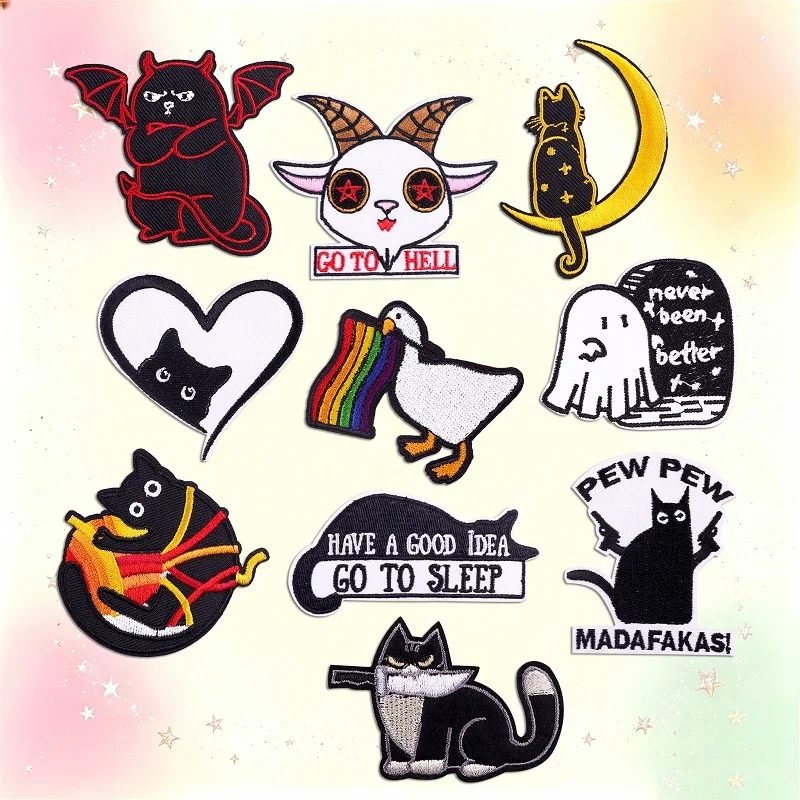 Parches termoadhesivos bordados gato rana pato – para coser o planchar - imagen 4