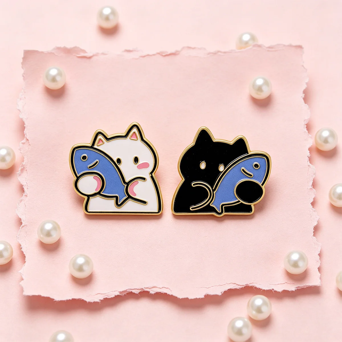 Broche de esmalte gato en metal – accesorio para mochila y sombrero