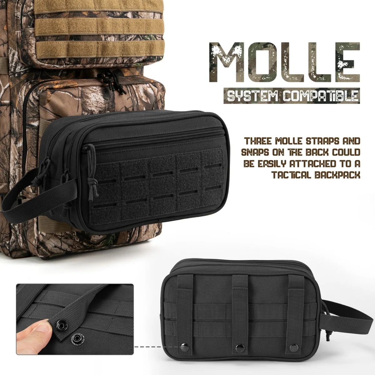 Bolsa de higiene táctica MOLLE colgante para aseo y viaje - imagen 4