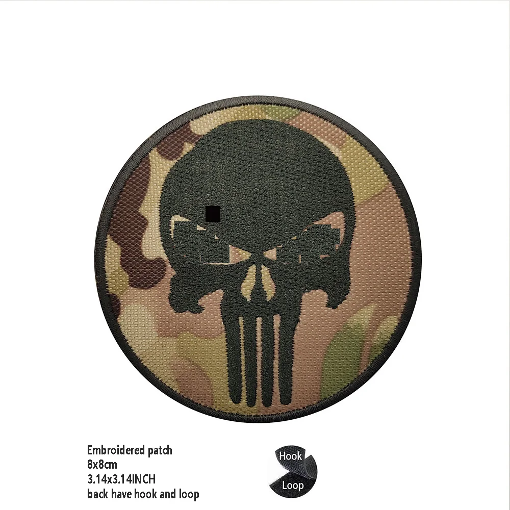 Parche táctico calavera 3D PVC reflectante IR con sistema MOLLE - imagen 4