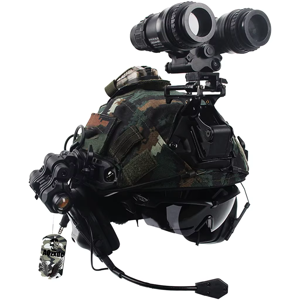 Casco táctico con auriculares, gafas y soporte NVG - Airsoft