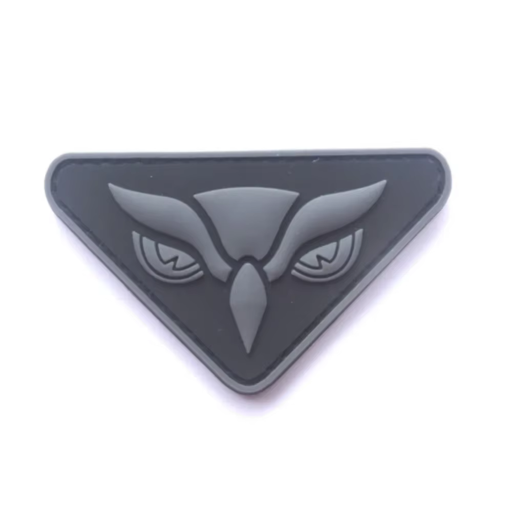 Parche PVC 3D ojo de búho táctico con velcro para mochila