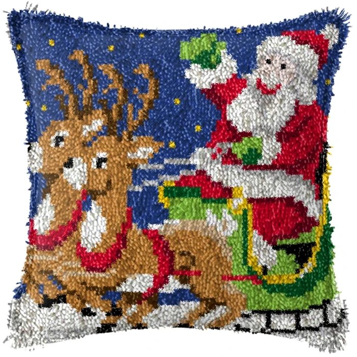 Smyrna Kit de gancho de pestillo Navidad – DIY cojines alfombras sofá