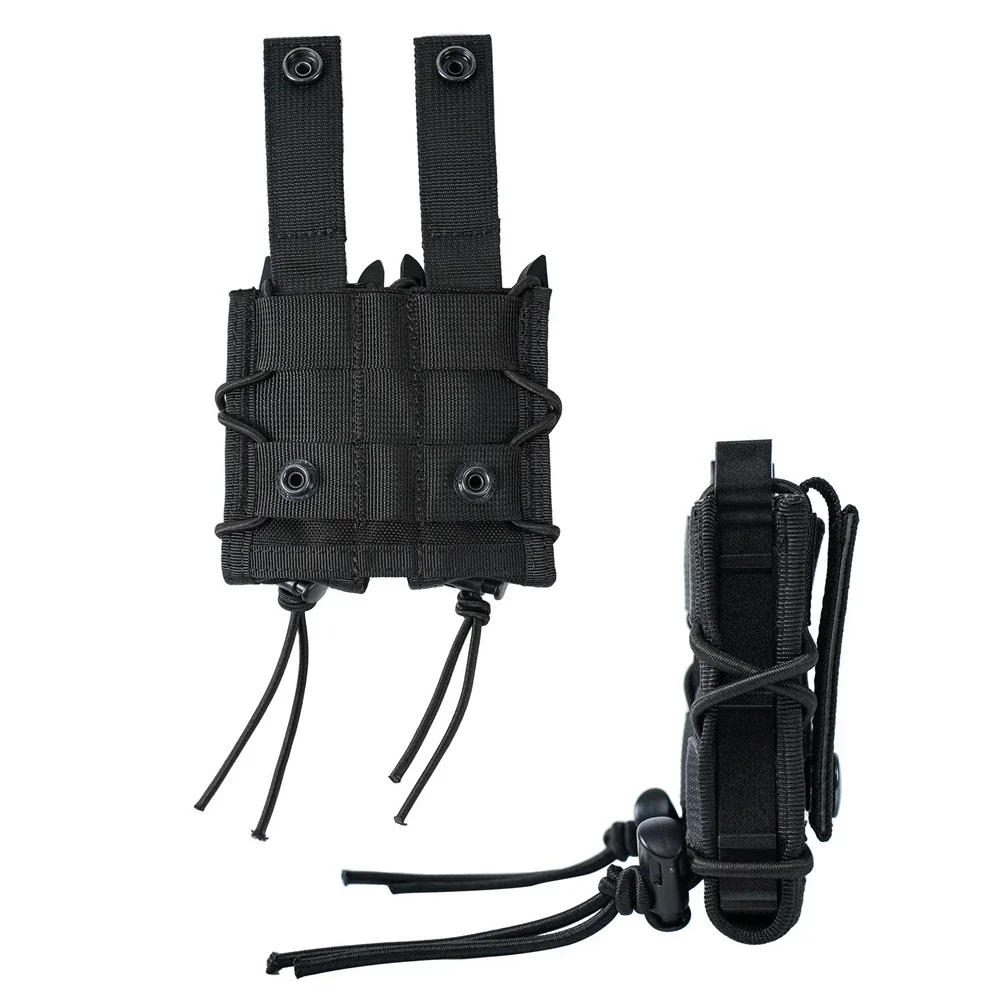 Bolsa MOLLE táctica doble para cargadores 9 mm, ligera para caza
