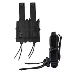Bolsa MOLLE táctica doble para cargadores 9 mm, ligera para caza