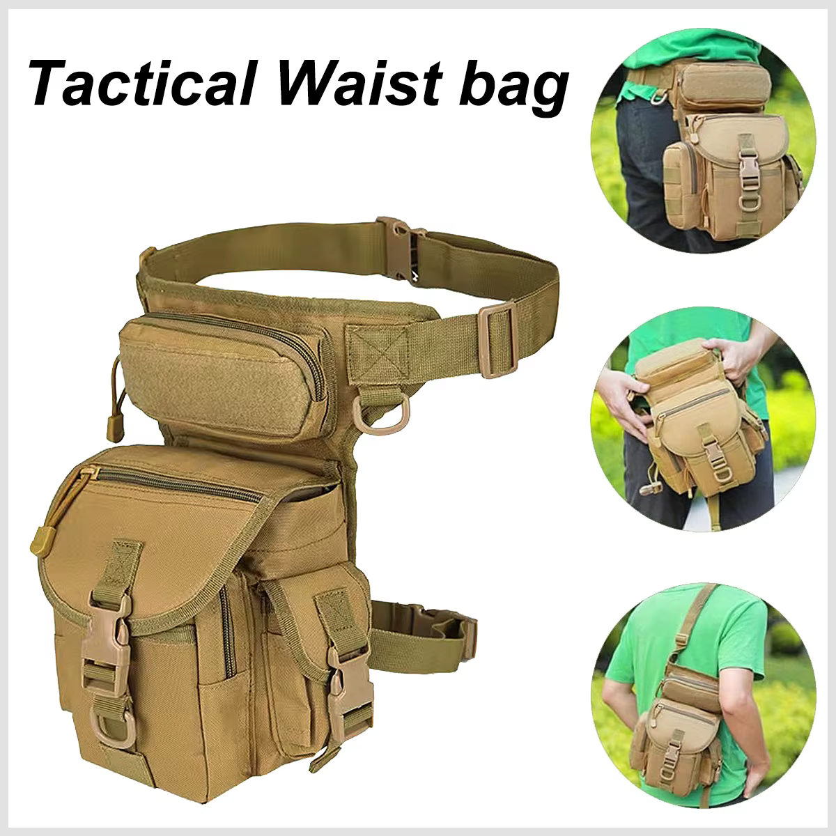 Bolsa táctica impermeable anticaídas para pierna y cintura