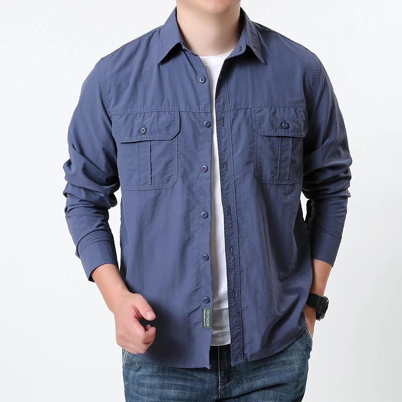 Camisa táctica de secado rápido transpirable con botones - imagen 5