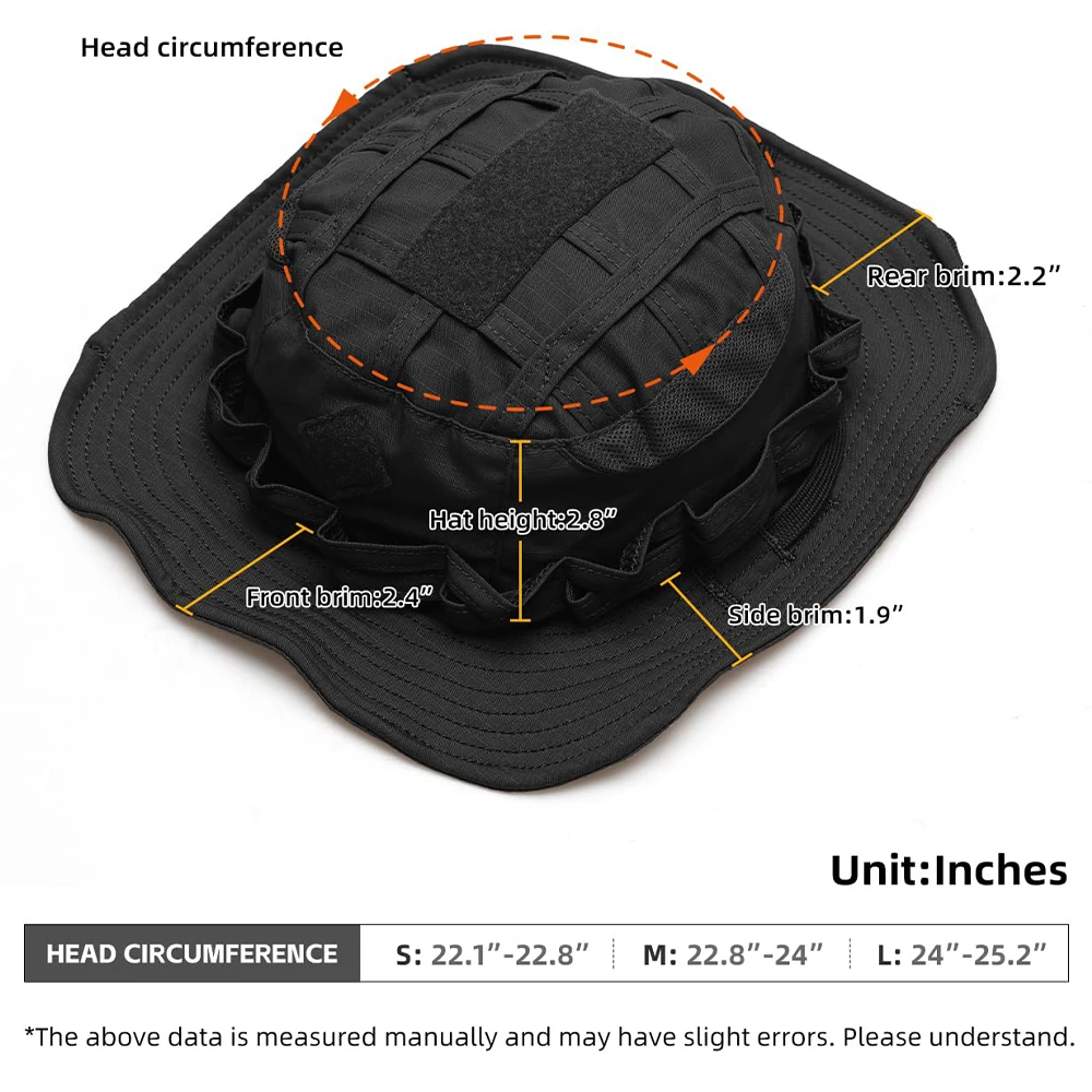 Sombrero táctico plegable transpirable con ala ancha y protección solar - imagen 3