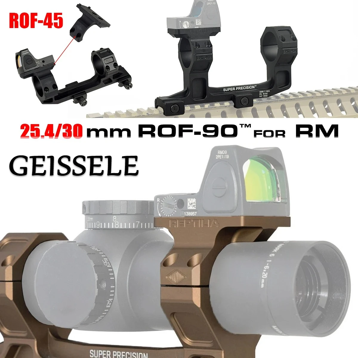 Geissele montura óptica para AR-15 con anillos 25,4/30 mm y ROF-90 - imagen 5