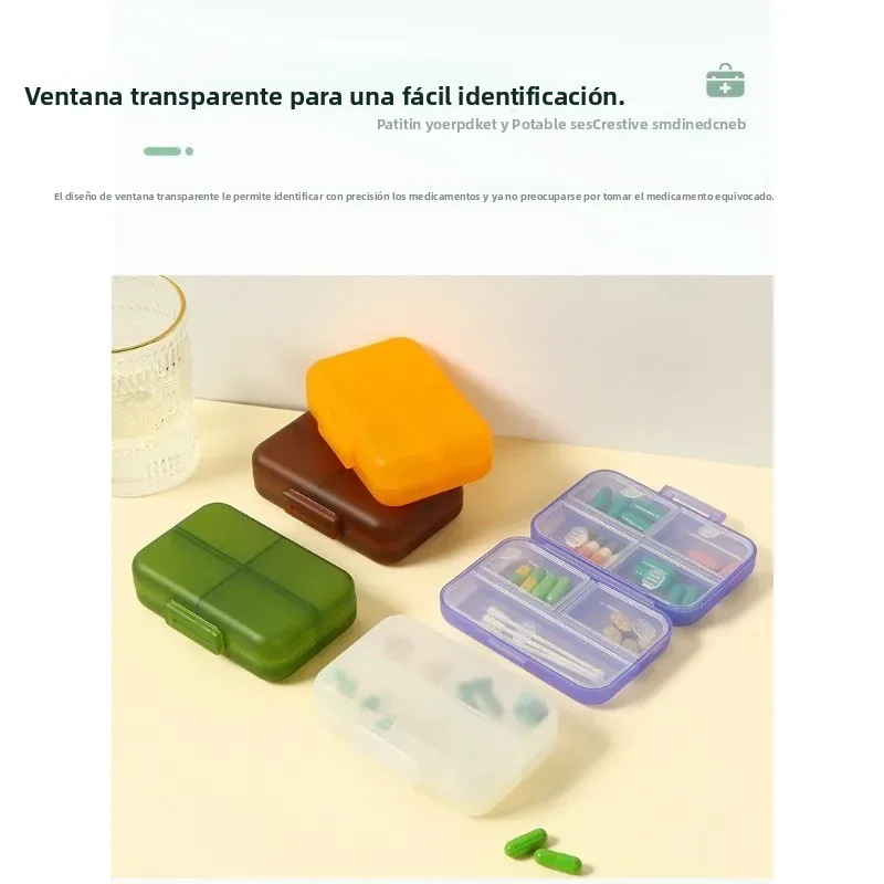 Organizador de medicamentos compacto para botiquín viaje portátil - imagen 5
