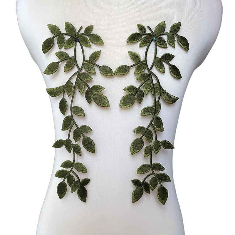 Parche termoadhesivo hojas de hiedra verdes floral para ropa - imagen 4