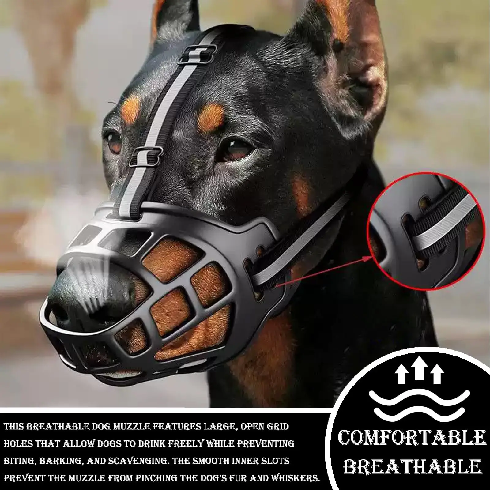Casco táctico K9 para perros con bozal, ajustable y resistente - imagen 5