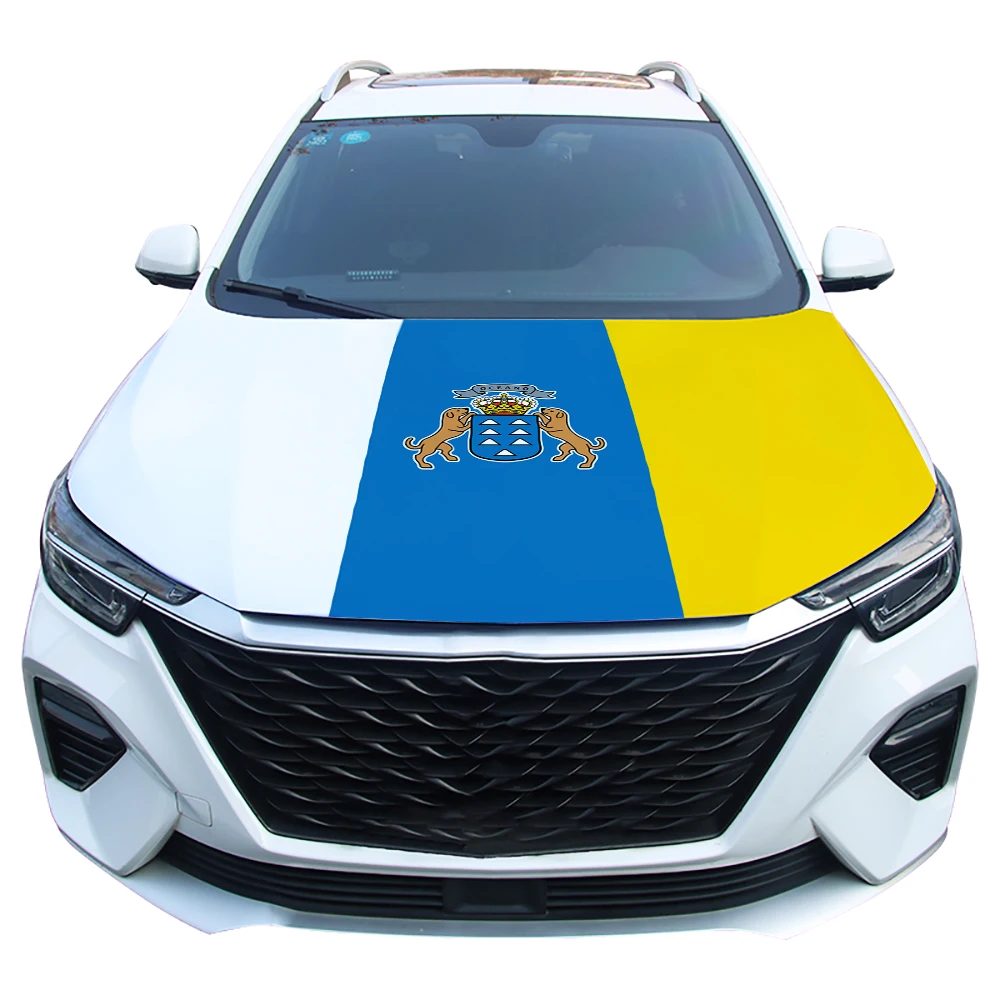 Funda capó coche bandera Canarias 115x160 cm – Decoración vehículo - imagen 3