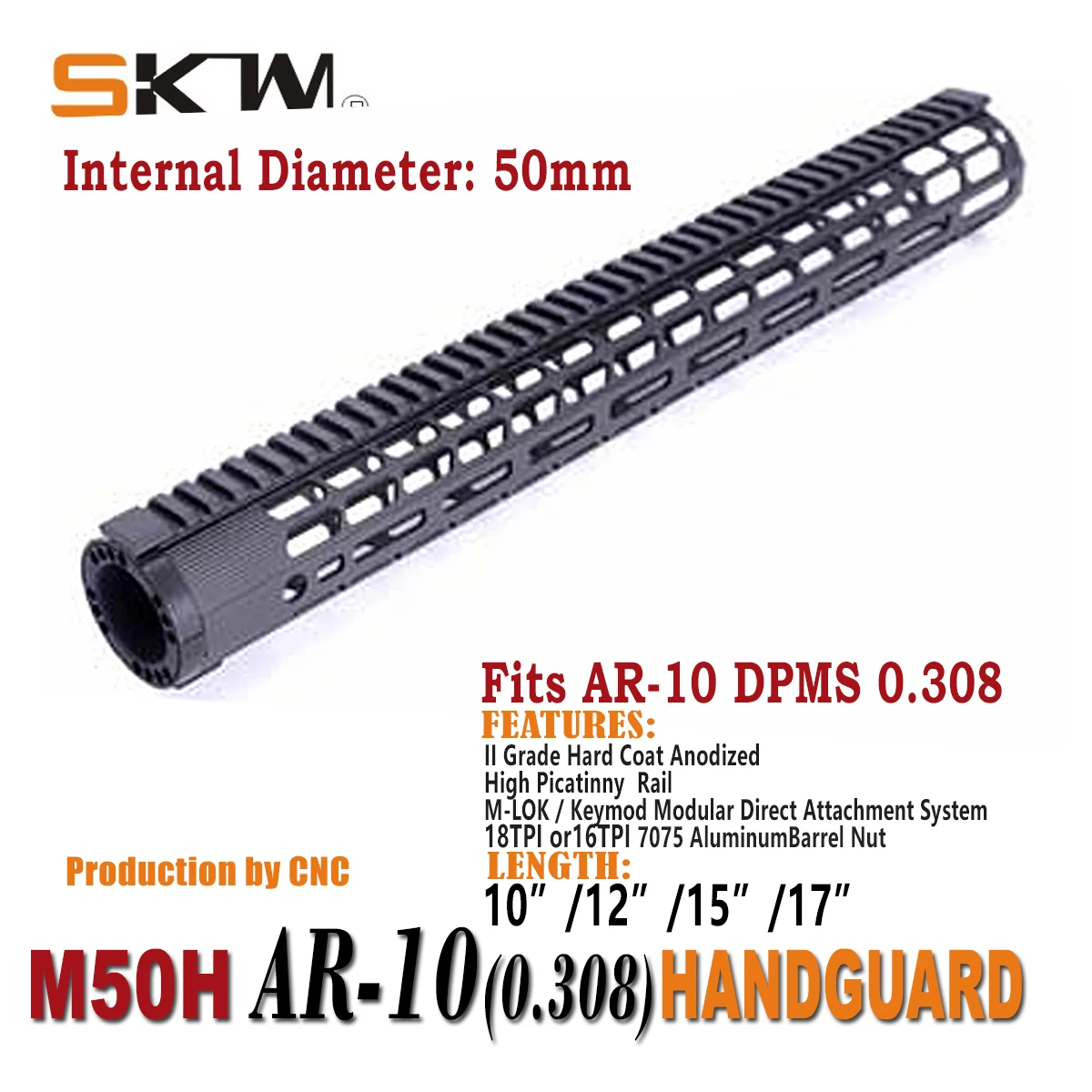 Lados con ranuras M-LOK