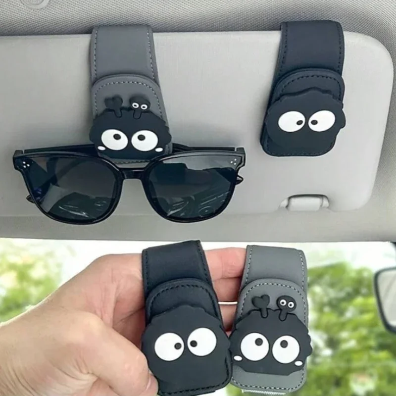 Soporte universal para gafas en parasol del coche con clip de cuero - imagen 2