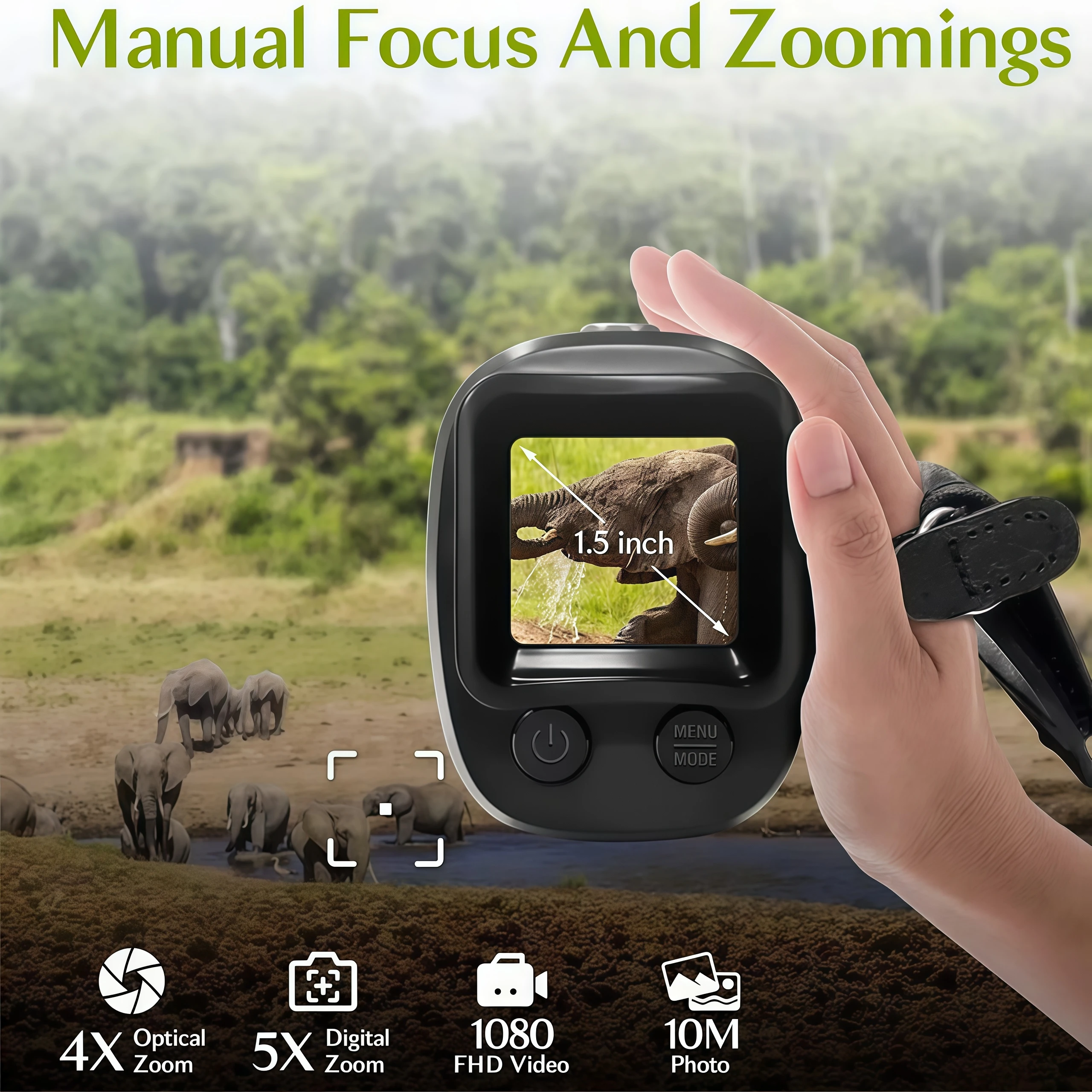 Vista frontal del monocular