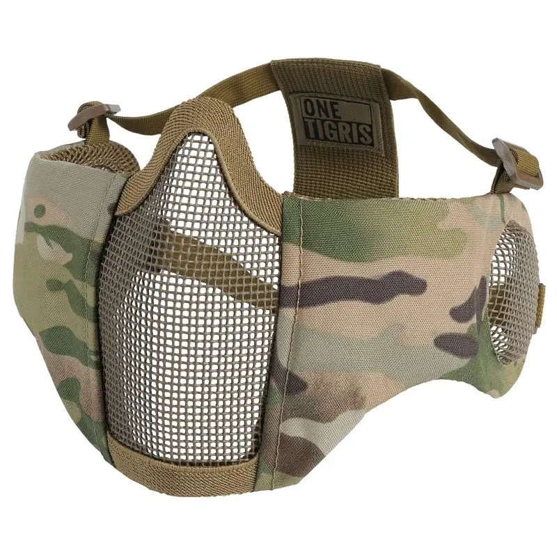 OneTigris Máscara táctica airsoft de malla plegable con orejeras - imagen 5