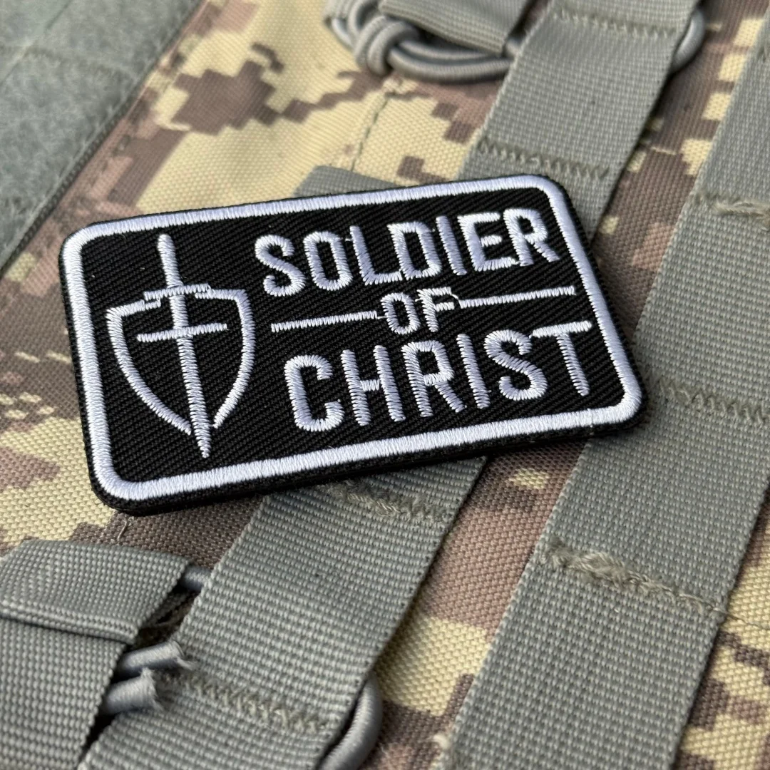 Parche táctico velcro bordado escudo cruzado soldado de Cristo - imagen 5