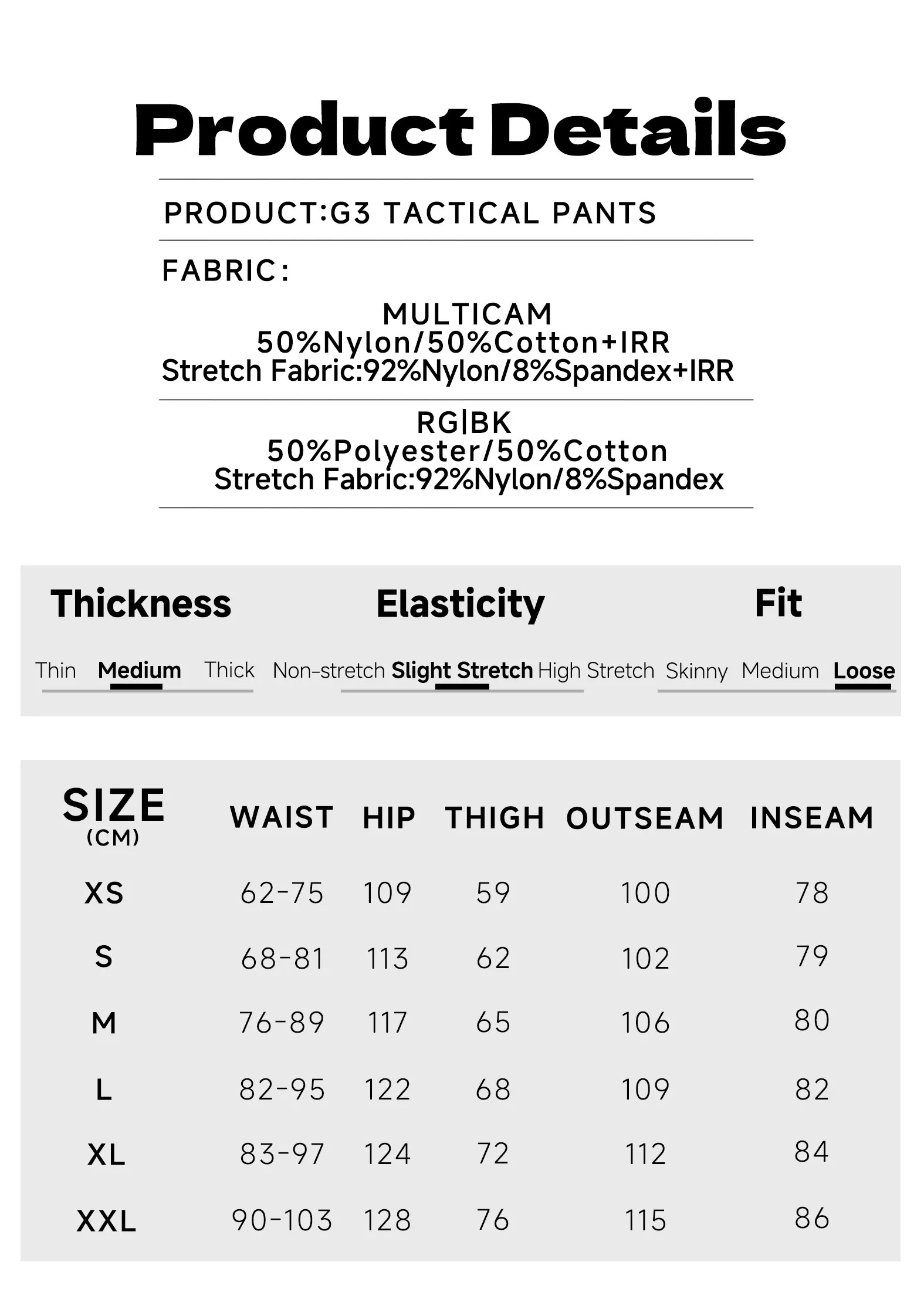 G3 Pantalones Tácticos de Combate con Rodilleras para Aire Libre - imagen 4