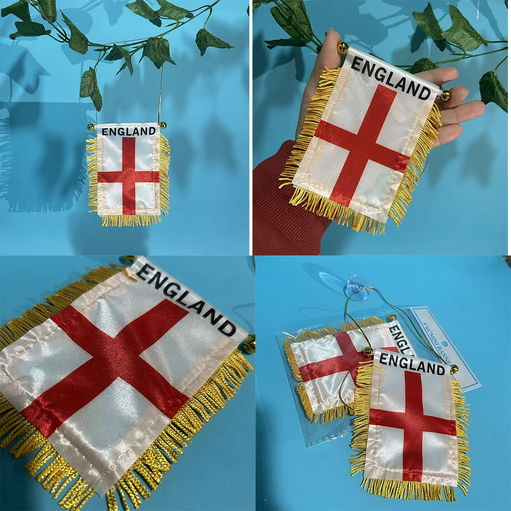 Bandera de Inglaterra para coche, banderín colgante poliéster - imagen 5