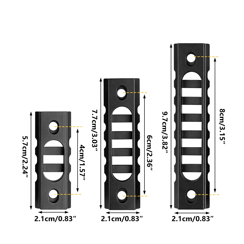 Detalle de montaje modular en riel Keymod