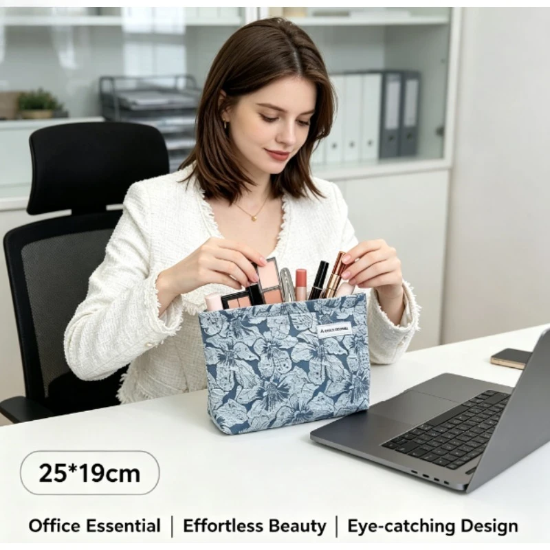 Neceser viaje portátil capacidad maquillaje – Bolsa cosmética relieve 3D - imagen 5