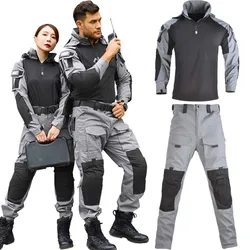 Uniforme táctico camuflaje militar con capucha para hombre