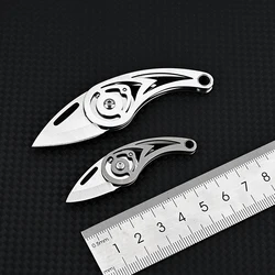Cuchillo plegable titanio acero D2 alta dureza con llavero