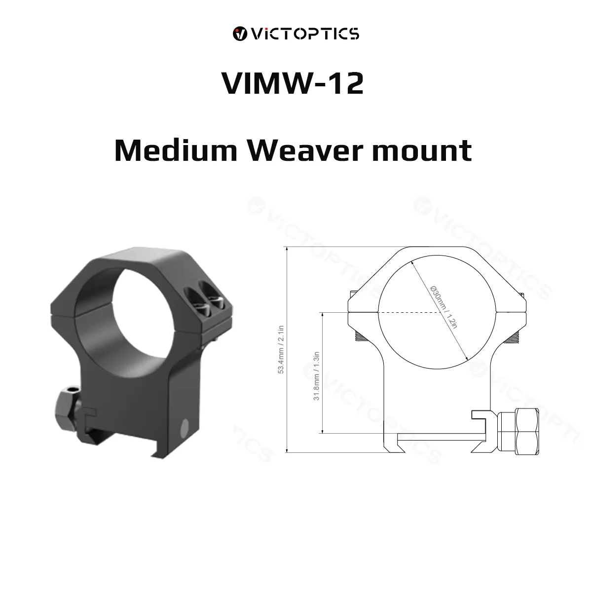 Anillas para visor Victoptics 30 mm perfil bajo Weaver/Dovetail - imagen 3