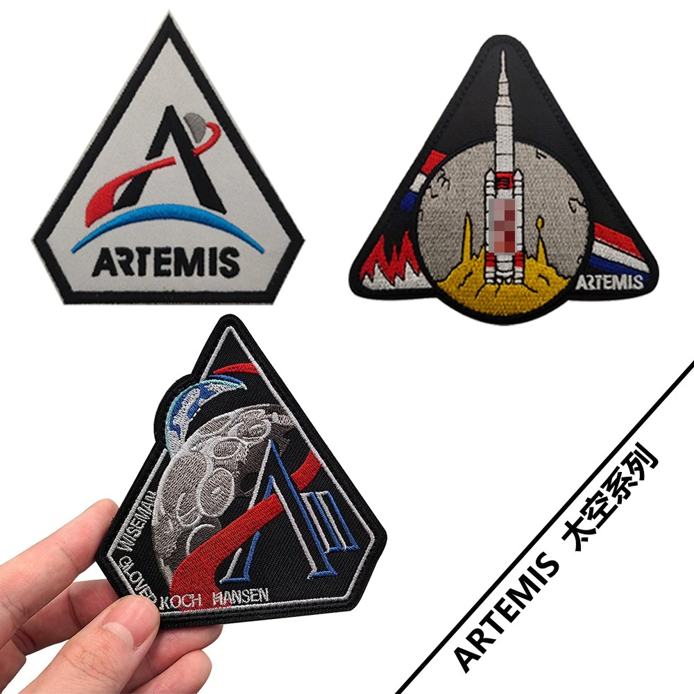 Parche táctico bordado logo espacial, astronauta y cohete - imagen 2