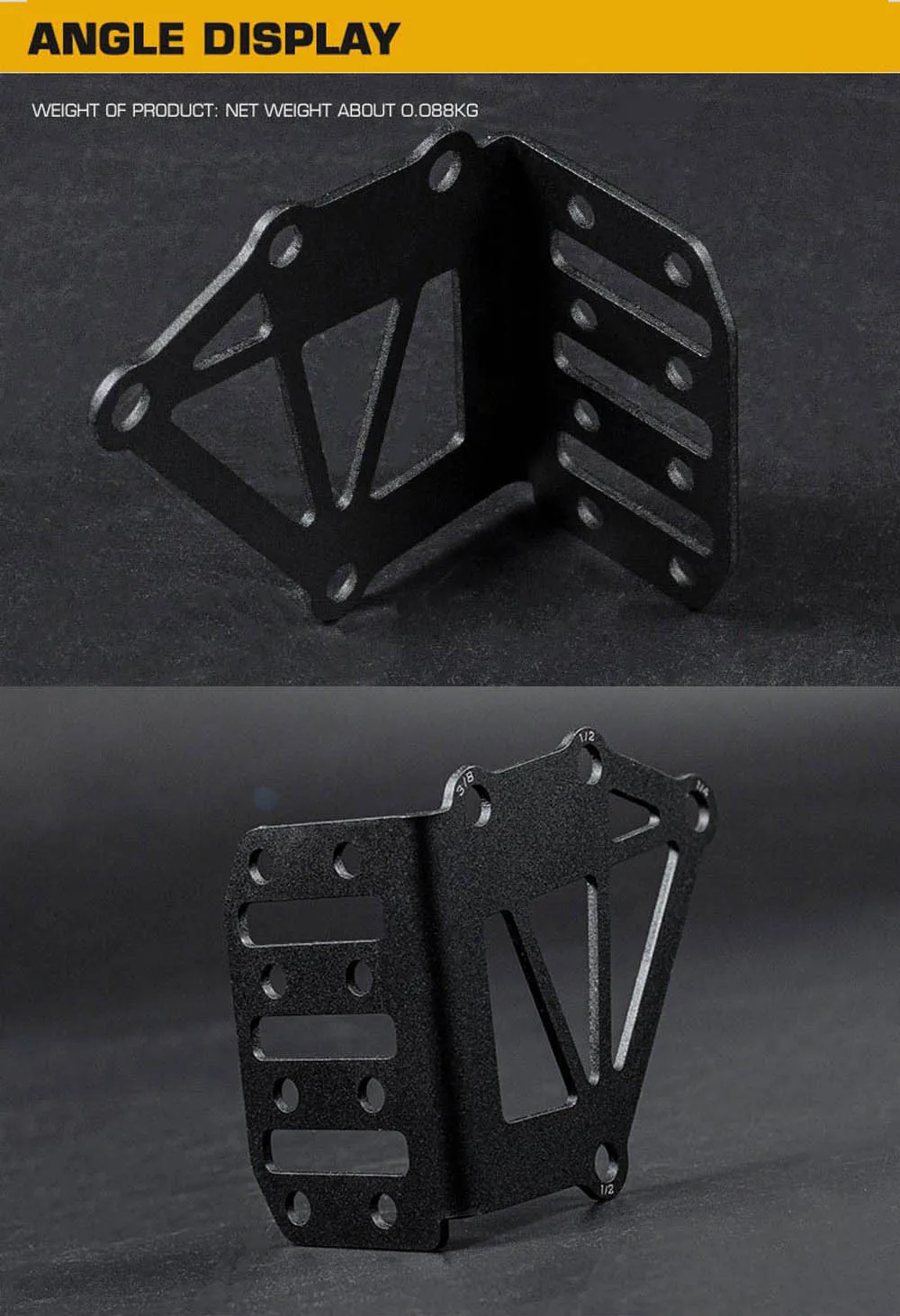 Detalle en negro del accesorio metálico extensible