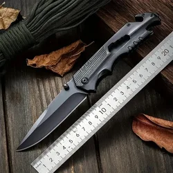 Cuchillo de supervivencia plegable multiusos bolsillo acero inoxidable